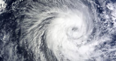 shot of hurricane from space